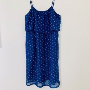 Tulle Blue Dress with Anchor Pattern; S